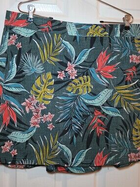RIPSKIRT Bali Jungle Birds of Paradise Floral True Wrap Mini Skirt Size XL